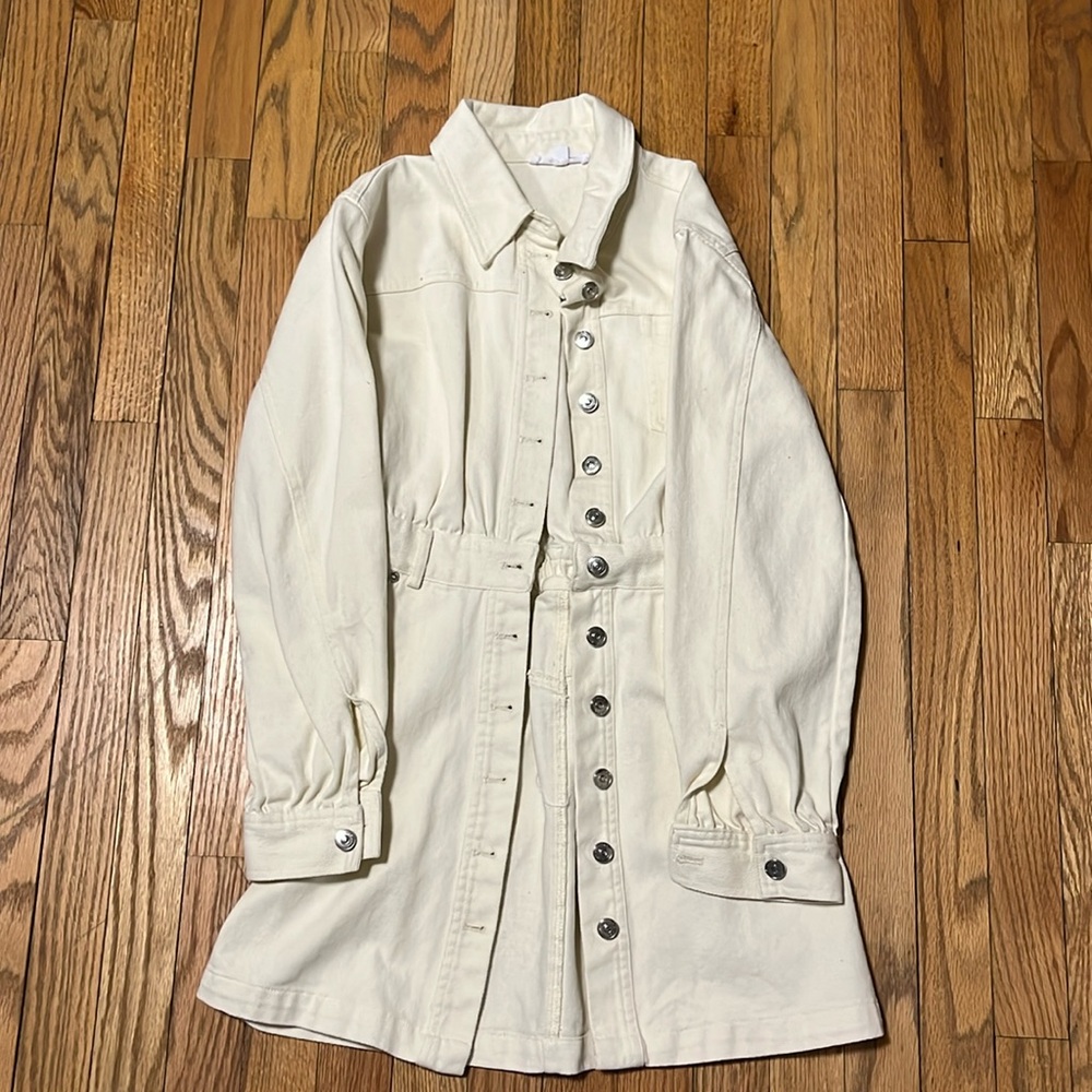 Steve Madden beige long sleeve denim dress